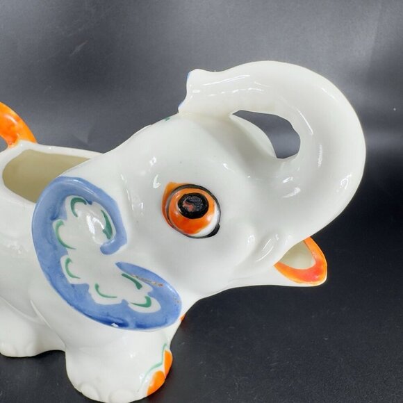 Antique German Pottery Elephant Shaped Sugar And Creamer Set Marked Germany VTG - Picture 5 of 16